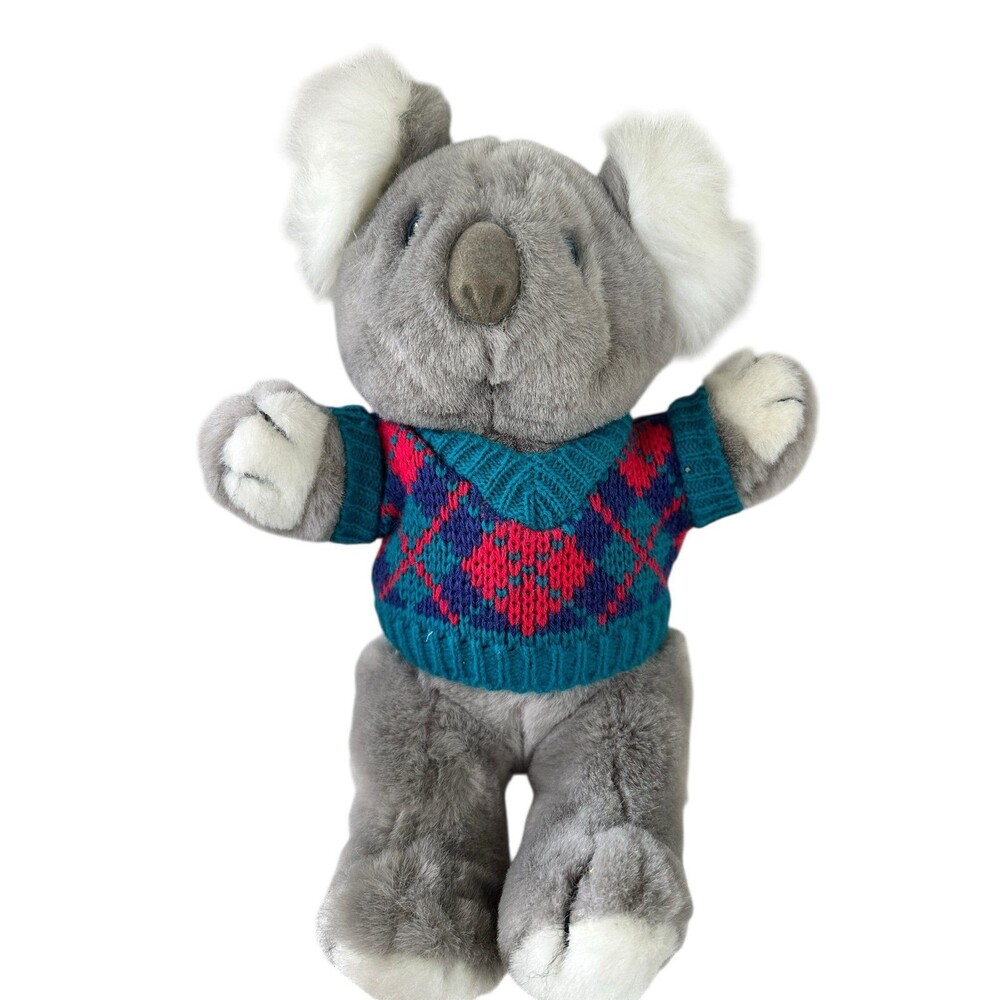 Russ Brisbane Koala Bear Wearing Argyle Sweater Adorable!!!